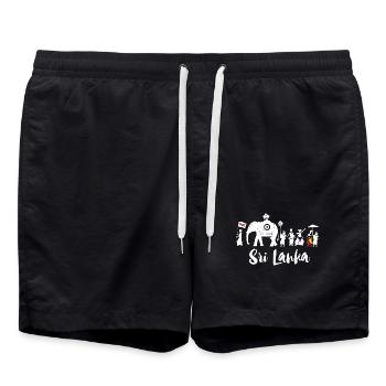 Kandy Esala Perahera Sri Lanka - Dalada Perahara - Short de bain - noir - Devant - AI Model Male 185 light (185cm)