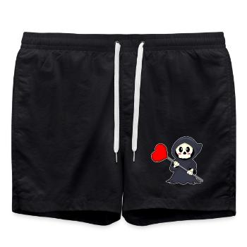 Grim Reaper Halloween Heart - Swim Trunks - black - Front - AI Model Male 185 light (185cm)