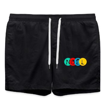 NOËL. JOYEUX NOËL. MERRY CHRISTMAS. NOUVEL AN - Short de bain - noir - Devant - AI Model Male 185 light (185cm)