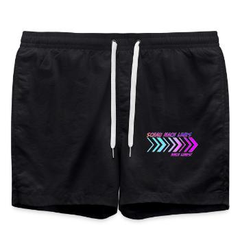 Richtungspfeile Schau nach links - Badeshorts - Schwarz - Vorne - AI Model Male 185 light (185cm)
