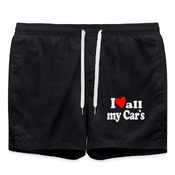 J’aime toutes mes voitures - Short de bain - noir - Devant - AI Model Male 185 light (185cm)