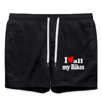 Ich liebe alle Fahrräder - Badeshorts - Schwarz - Vorne - AI Model Male 185 light (185cm)