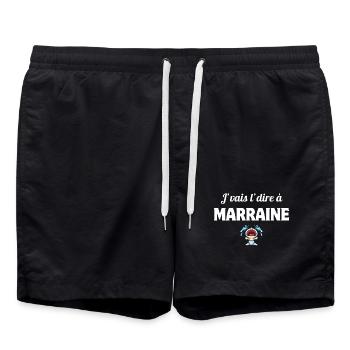 j'vais l'dire, enfant, marraine - Short de bain - noir - Devant - AI Model Male 185 light (185cm)