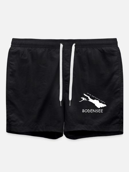 Bodensee Koordinaten - Badeshorts - Schwarz
