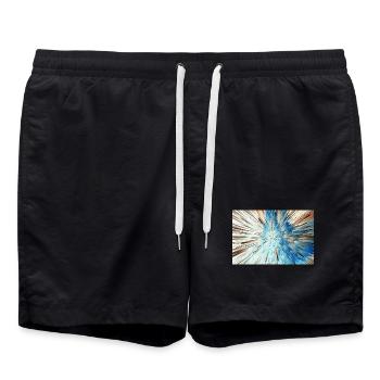 Radiale Blaue Explosion - Badeshorts - Schwarz - Vorne - AI Model Male 185 light (185cm)