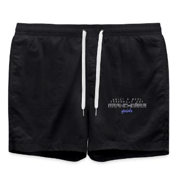 Grand-mère géniale néon rétro - Short de bain - noir - Devant - AI Model Male 185 light (185cm)