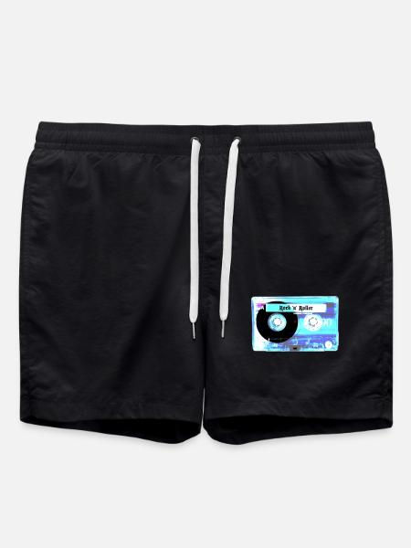 Retro Cassette - Swim Trunks - black