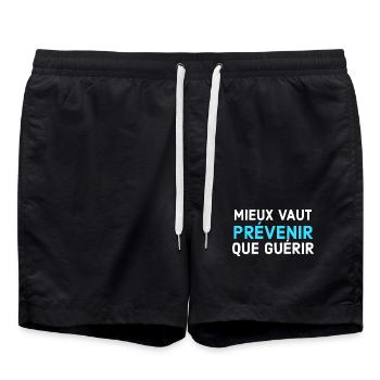 Mieux vaut prévenir que guérir - Short de bain - noir - Devant - AI Model Male 185 light (185cm)