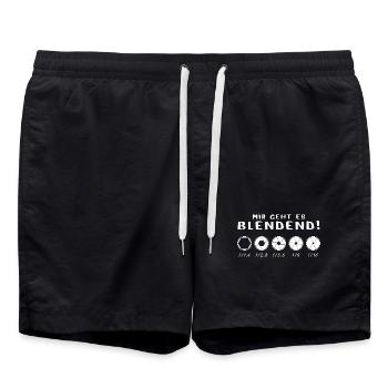Mir geht es blendend - Badeshorts - Schwarz - Vorne - AI Model Male 185 light (185cm)