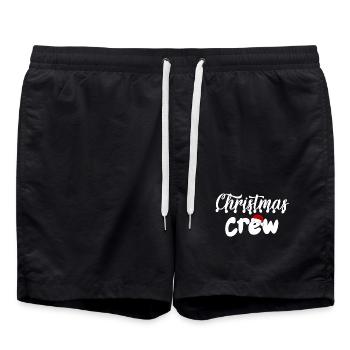 Weihnachtscrew Familie 2024 - Badeshorts - Schwarz - Vorne - AI Model Male 185 light (185cm)