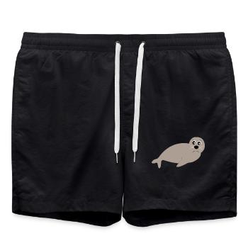 Sceaux, phoques, phoques, phoques animaux - Short de bain - noir - Devant - AI Model Male 185 light (185cm)