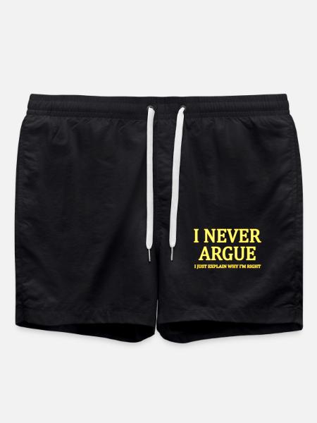 T-shirt humoristique de typographie d’affirmation de soi - Short de bain - noir