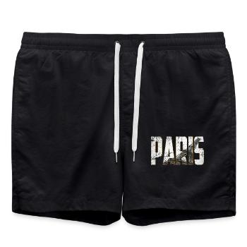 Paris en Lettres avec Tour Eiffel - Short de bain - noir - Devant - AI Model Male 185 light (185cm)