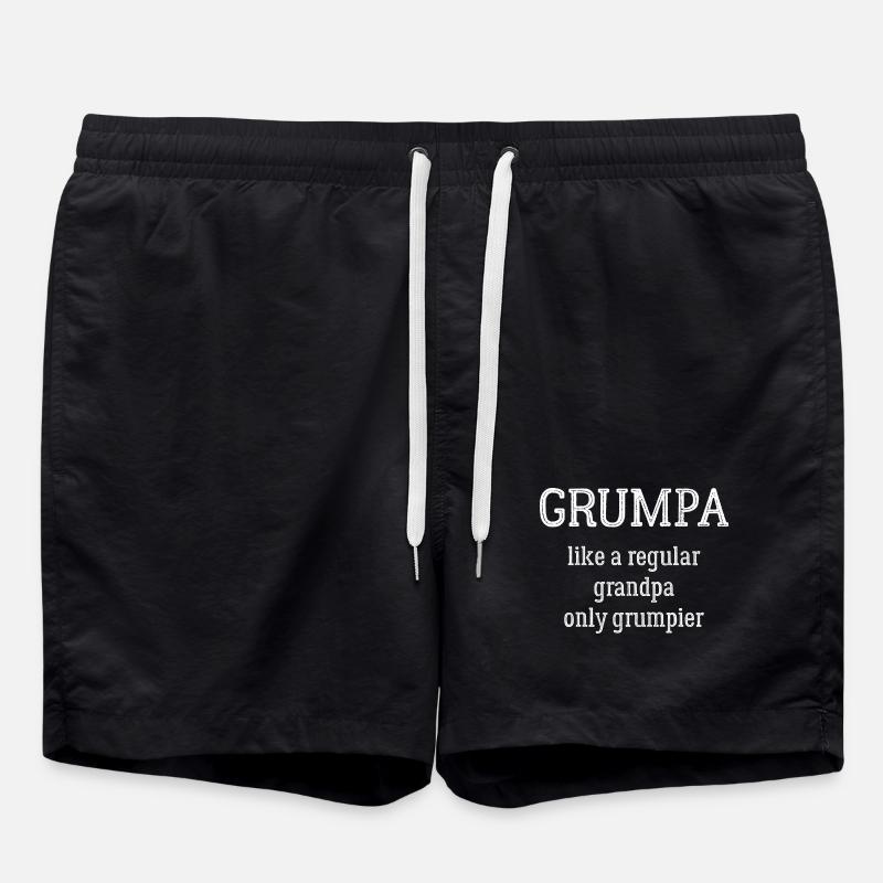 Grumpa Like Regular Grandpa Only Grumpier Funny - Swim Trunks - black