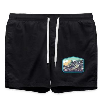 Regionaler Naturpark Vercors: Majestätische Natur - Badeshorts - Schwarz - Vorne - AI Model Male 185 light (185cm)