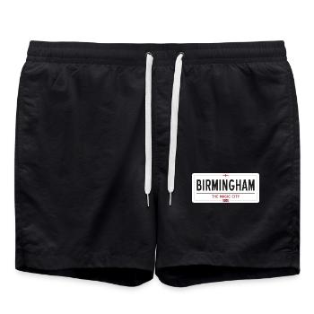 Ortsschild in Birmingham - Badeshorts - Schwarz - Vorne - AI Model Male 185 light (185cm)