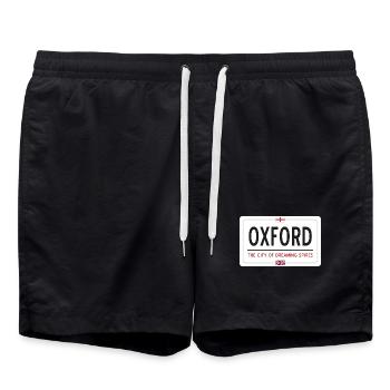 Ortsschild von Oxford - Badeshorts - Schwarz - Vorne - AI Model Male 185 light (185cm)