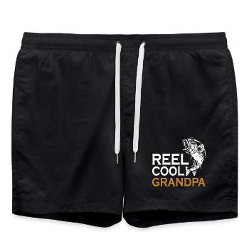 Grandpa Conquer Fishing Reel Cool - Swim Trunks - black - Front - AI Model Male 185 light (185cm)