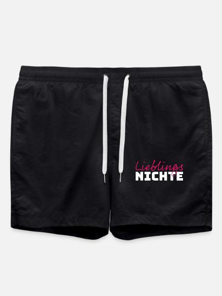 Lieblingsnichte Tshirt pink white - Badeshorts - Schwarz