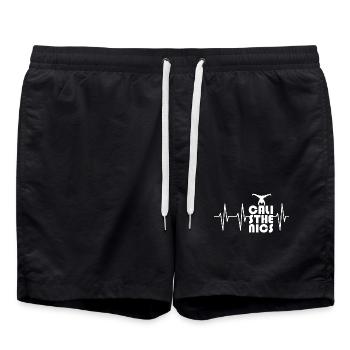 Heartbeat Handstand Pulse Calisthenics symbole icône - Short de bain - noir - Devant - AI Model Male 185 light (185cm)