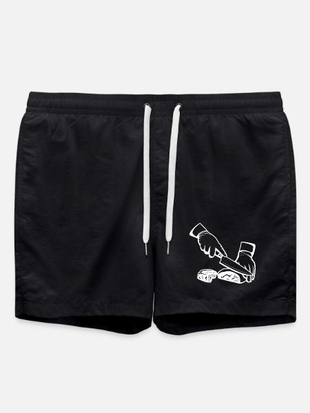 Cutting Meat Sketch - Swim Trunks - black
