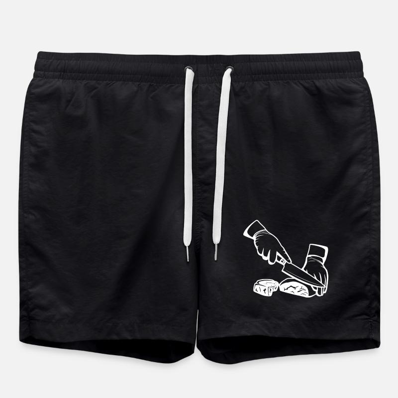 Cutting Meat Sketch - Swim Trunks - black