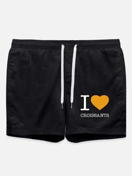 I LOVE CROISSANTS - Swim Trunks - black