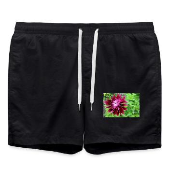 Dahlia, Fleur, Fleur Rouge - Short de bain - noir - Devant - AI Model Male 185 light (185cm)