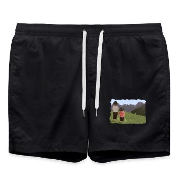 Biesler mit Aussicht - Badeshorts - Schwarz - Vorne - AI Model Male 185 light (185cm)