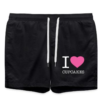 J’ADORE LES CUPCAKES - Short de bain - noir - Devant - AI Model Male 185 light (185cm)
