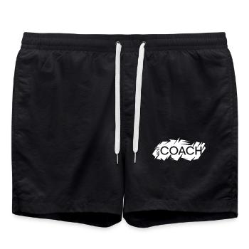 best coach logo trainer team mannschaft verein - Badeshorts - Schwarz - Vorne - AI Model Male 185 light (185cm)