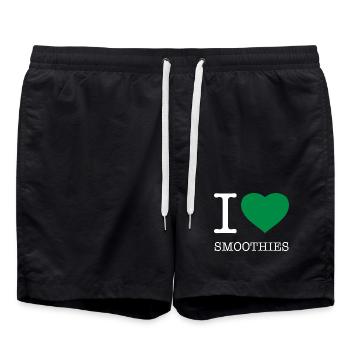 I LOVE SMOOTHIES - Badeshorts - Schwarz - Vorne - AI Model Male 185 light (185cm)