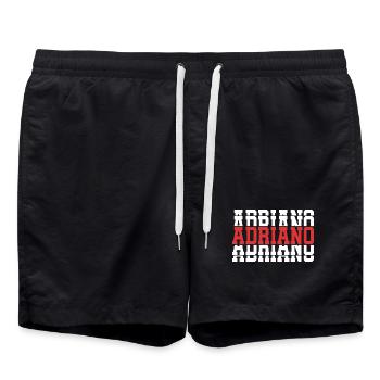 Adriano T-Shirt T-Shirt Geschenkidee gestapelter Text - Badeshorts - Schwarz - Vorne - AI Model Male 185 light (185cm)