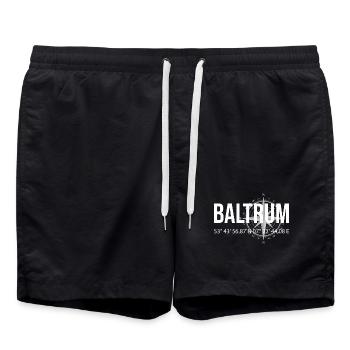 Koordinaten Baltrum - Badeshorts - Schwarz - Vorne - AI Model Male 185 light (185cm)