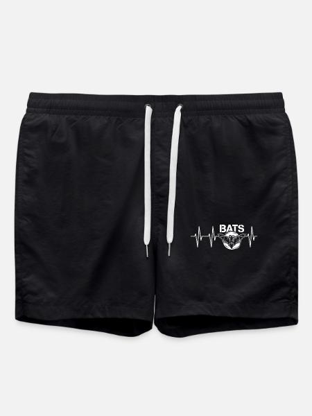 Feldermaus Puls Herzschlag Team Tiere Symbol icon - Badeshorts - Schwarz