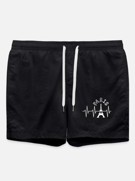 Pulse Paris France icône de battement de cœur icône logo - Short de bain - noir
