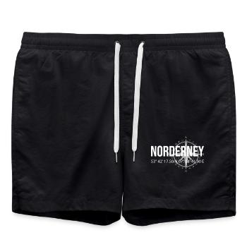 Koordinaten Norderney - Badeshorts - Schwarz - Vorne - AI Model Male 185 light (185cm)