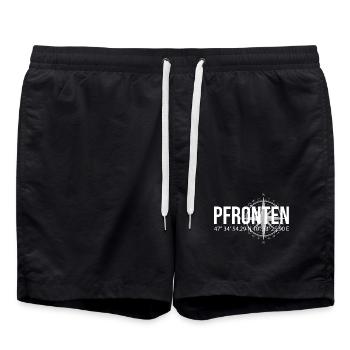 Koordinaten Pfronten - Badeshorts - Schwarz - Vorne - AI Model Male 185 light (185cm)