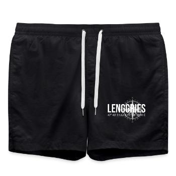 Koordinaten Lenggries - Badeshorts - Schwarz - Vorne - AI Model Male 185 light (185cm)