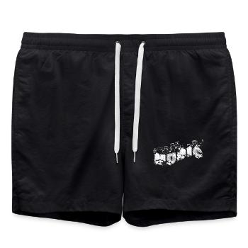 MUSIQUE Typo avec partitions - Short de bain - noir - Devant - AI Model Male 185 light (185cm)
