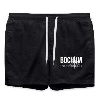 Koordinaten Bochum - Badeshorts - Schwarz - Vorne - AI Model Male 185 light (185cm)