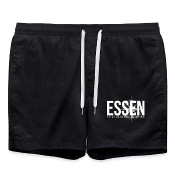 Koordinaten Essen - Badeshorts - Schwarz - Vorne - AI Model Male 185 light (185cm)