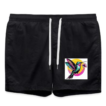 Kolibri - Badeshorts - Schwarz - Vorne - AI Model Male 185 light (185cm)