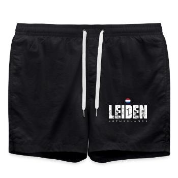 Leiden City Distressed Print - Badeshorts - Schwarz - Vorne - AI Model Male 185 light (185cm)