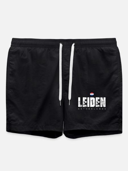 Leiden City Distressed Print - Swim Trunks - black
