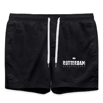 Emblème de la ville audacieuse de Rotterdam - Short de bain - noir - Devant - AI Model Male 185 light (185cm)