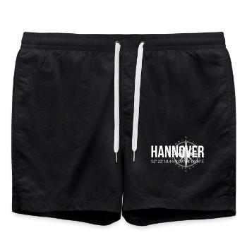 Koordinaten Hannover - Badeshorts - Schwarz - Vorne - AI Model Male 185 light (185cm)