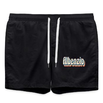 Albenzio t-shirt rétro vintage t-shirt cadeau - Short de bain - noir - Devant - AI Model Male 185 light (185cm)