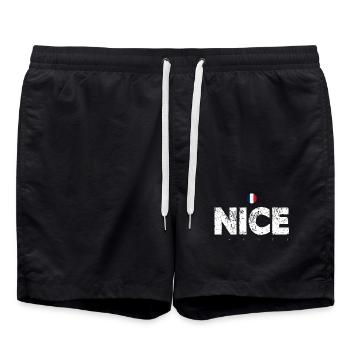 Nice France Lettres en détresse - Short de bain - noir - Devant - AI Model Male 185 light (185cm)