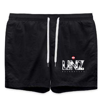 Linz Texte de la ville en détresse - Short de bain - noir - Devant - AI Model Male 185 light (185cm)